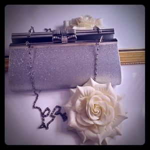 Silver Glitter Evening Bag/Clutch